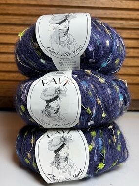 NWT Rave yarn, made in Turkey for Classic Elite, novelty yarn, 2.5-3 sts./1”